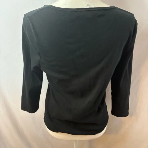 Jones New York Black Button-Down Top with Accents - Picture 7 of 9